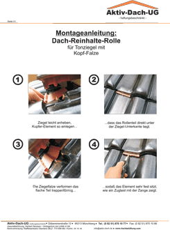 Aktiv-Dach: Dach Reinhalte Rolle fr Tonziegel mit Kopf-Falze