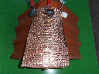 Aktiv Schmutz-Schutz Kupferrolle – PREMIUM - Dachfläche auf First mit drei Rolle